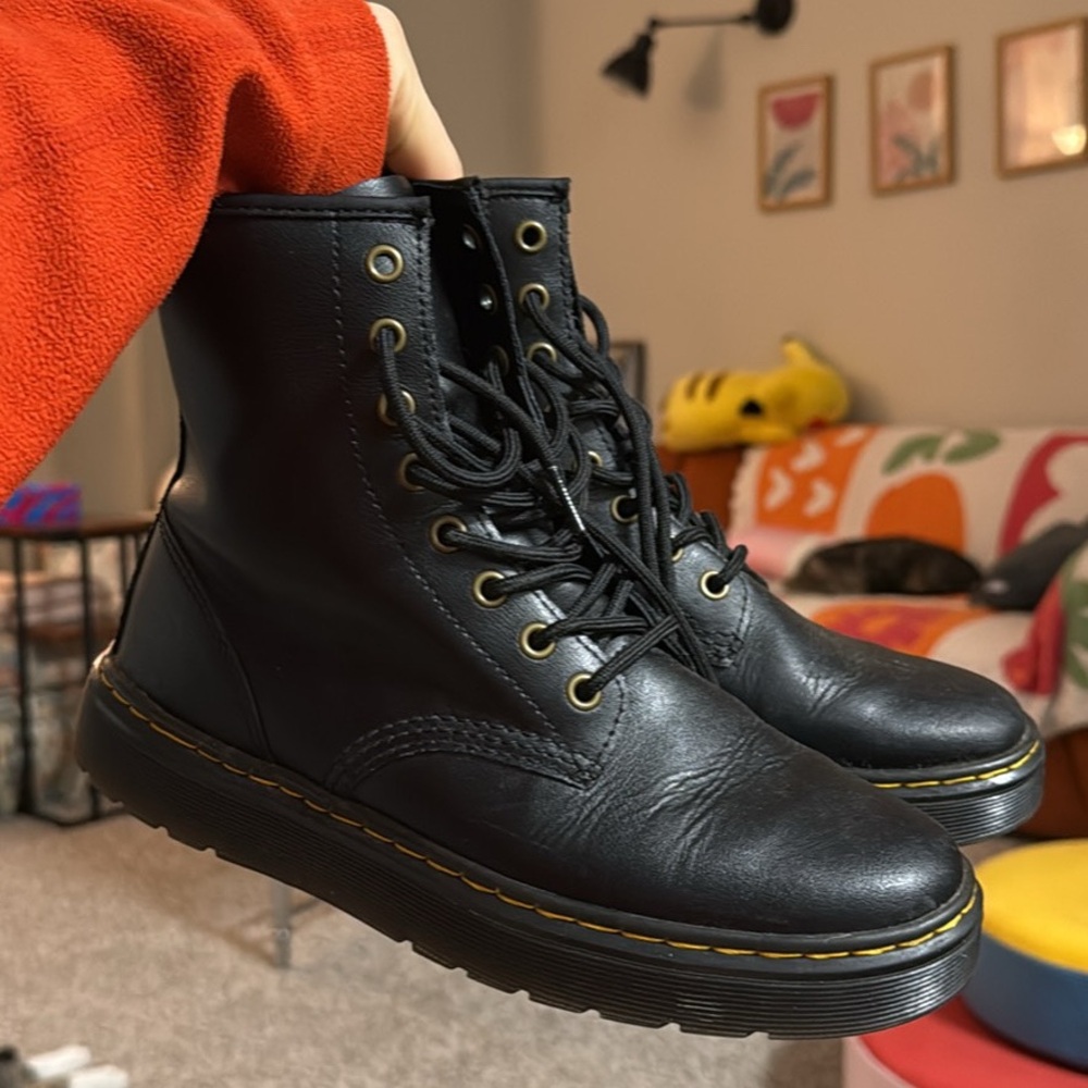 Dr. Martens Black Leather Women's Boots